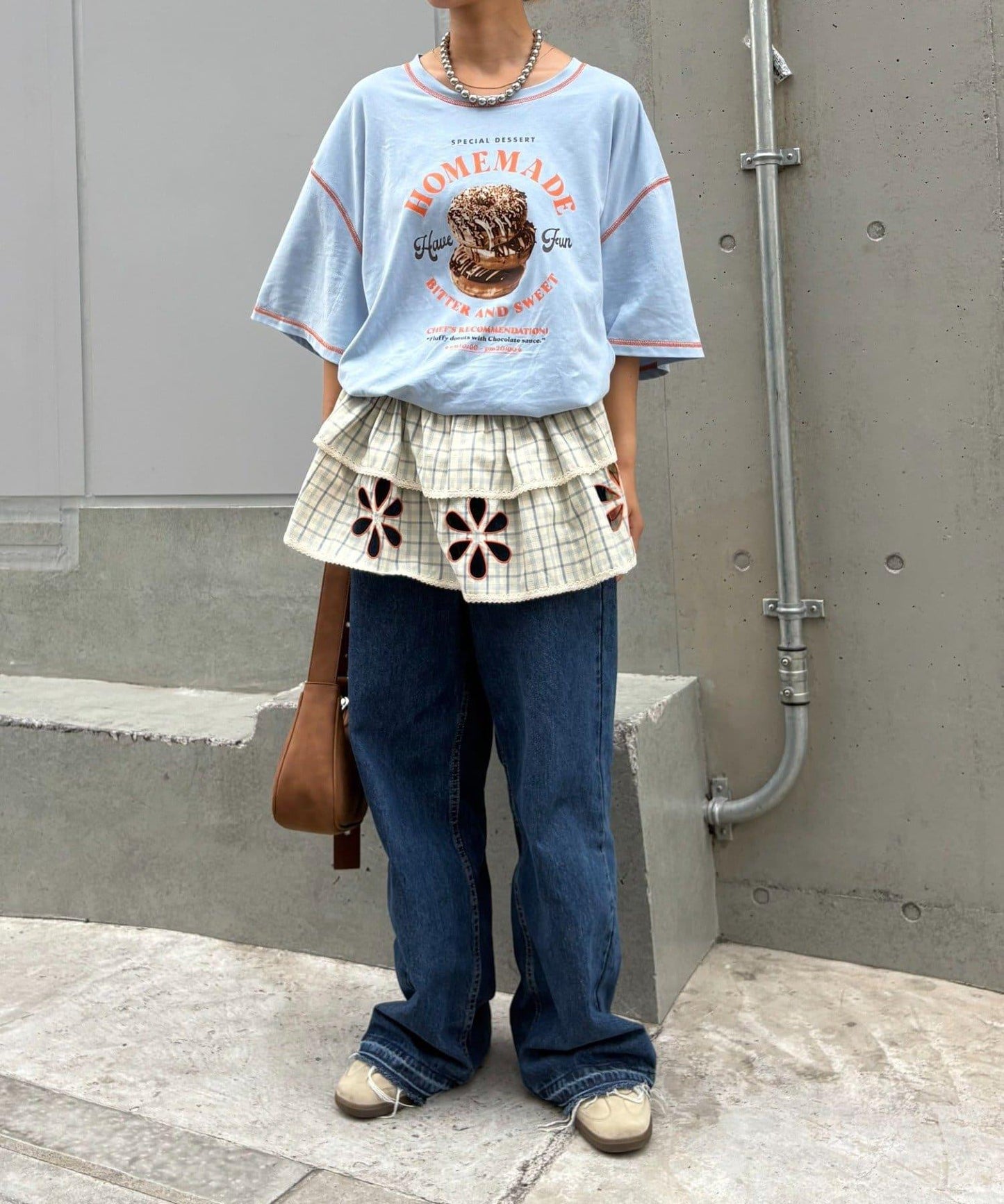 H.S配色拼接咖啡館菜單T恤