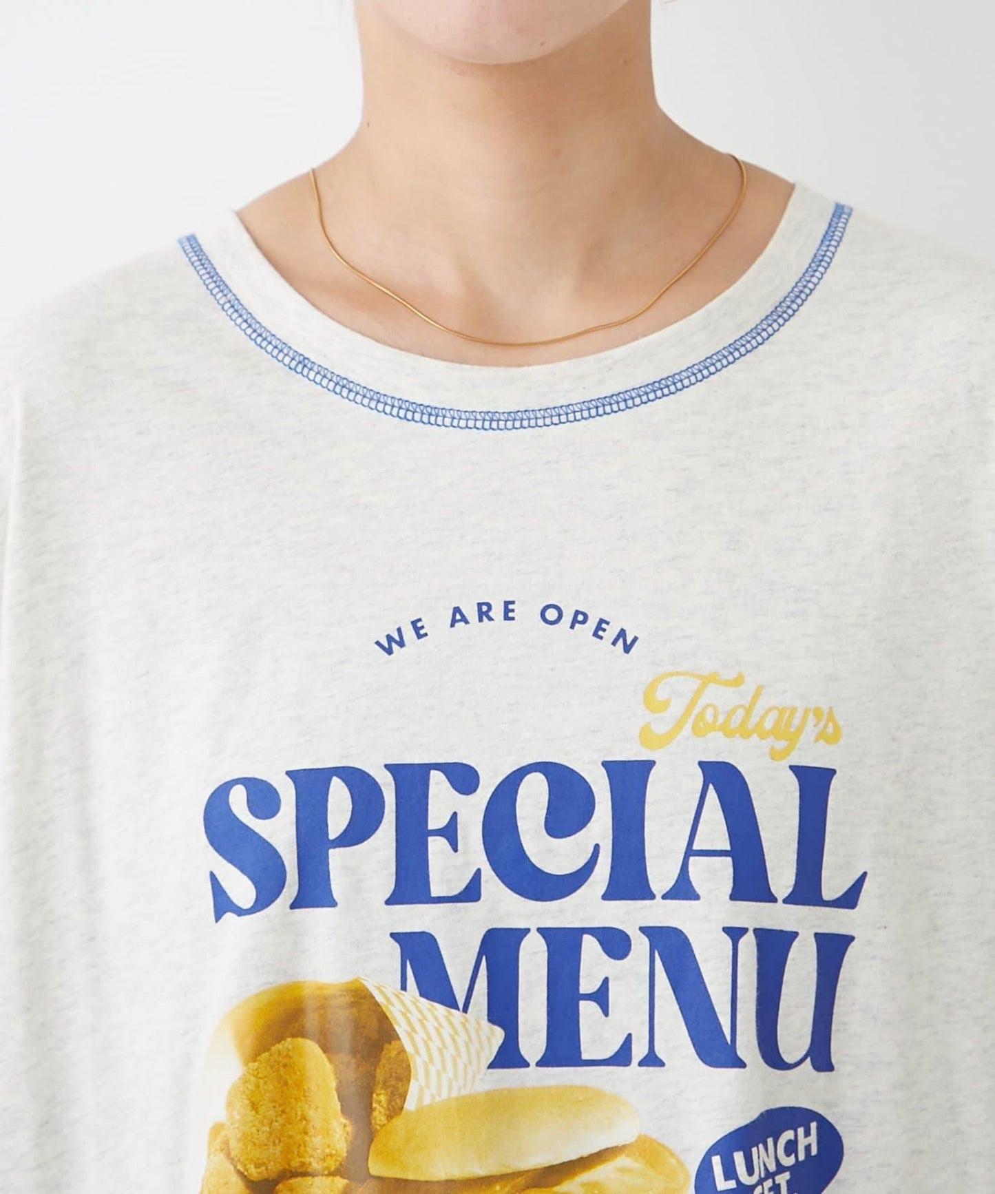 H.S配色拼接咖啡館菜單T恤