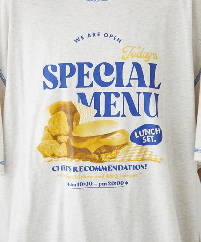 H.S配色拼接咖啡館菜單T恤