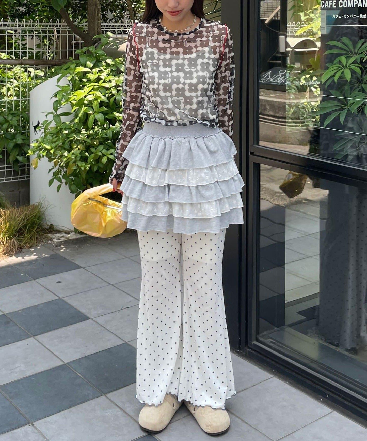 【HELLO.SANFRANCISCO/哈羅舊金山】花色絨布印花喇叭褲