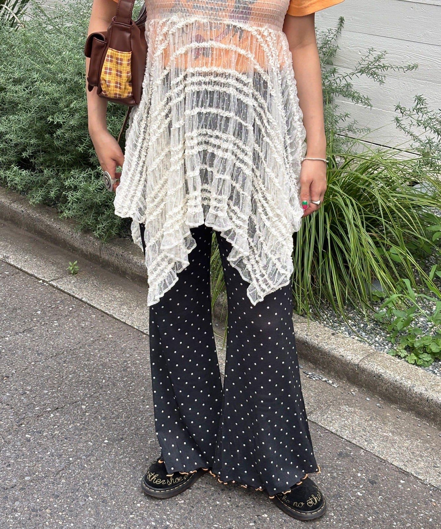 【HELLO.SANFRANCISCO/哈羅舊金山】花色絨布印花喇叭褲