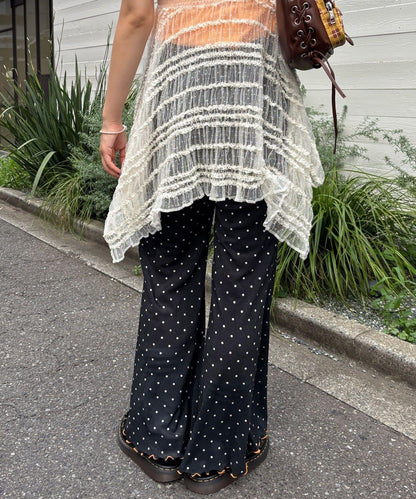 【HELLO.SANFRANCISCO/哈羅舊金山】花色絨布印花喇叭褲