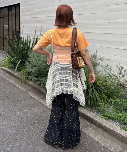 【HELLO.SANFRANCISCO/哈羅舊金山】花色絨布印花喇叭褲