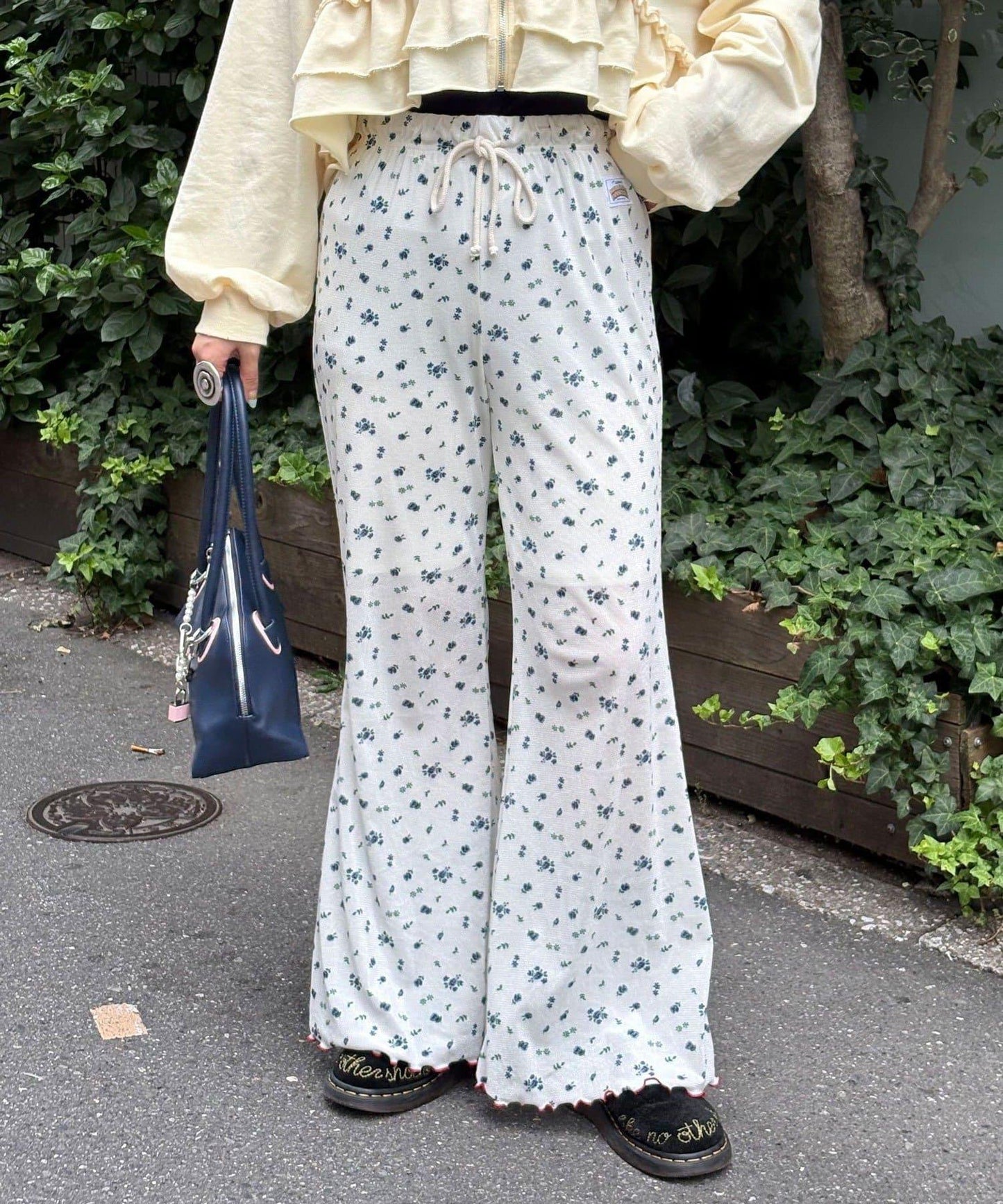 【HELLO.SANFRANCISCO/哈羅舊金山】花色絨布印花喇叭褲