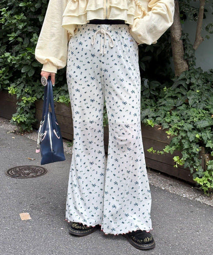 【HELLO.SANFRANCISCO/哈羅舊金山】花色絨布印花喇叭褲