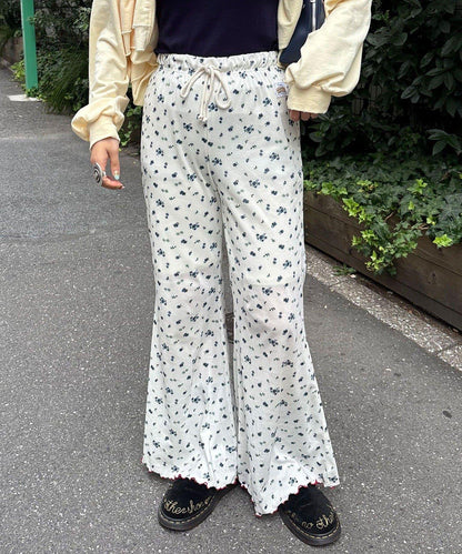 【HELLO.SANFRANCISCO/哈羅舊金山】花色絨布印花喇叭褲