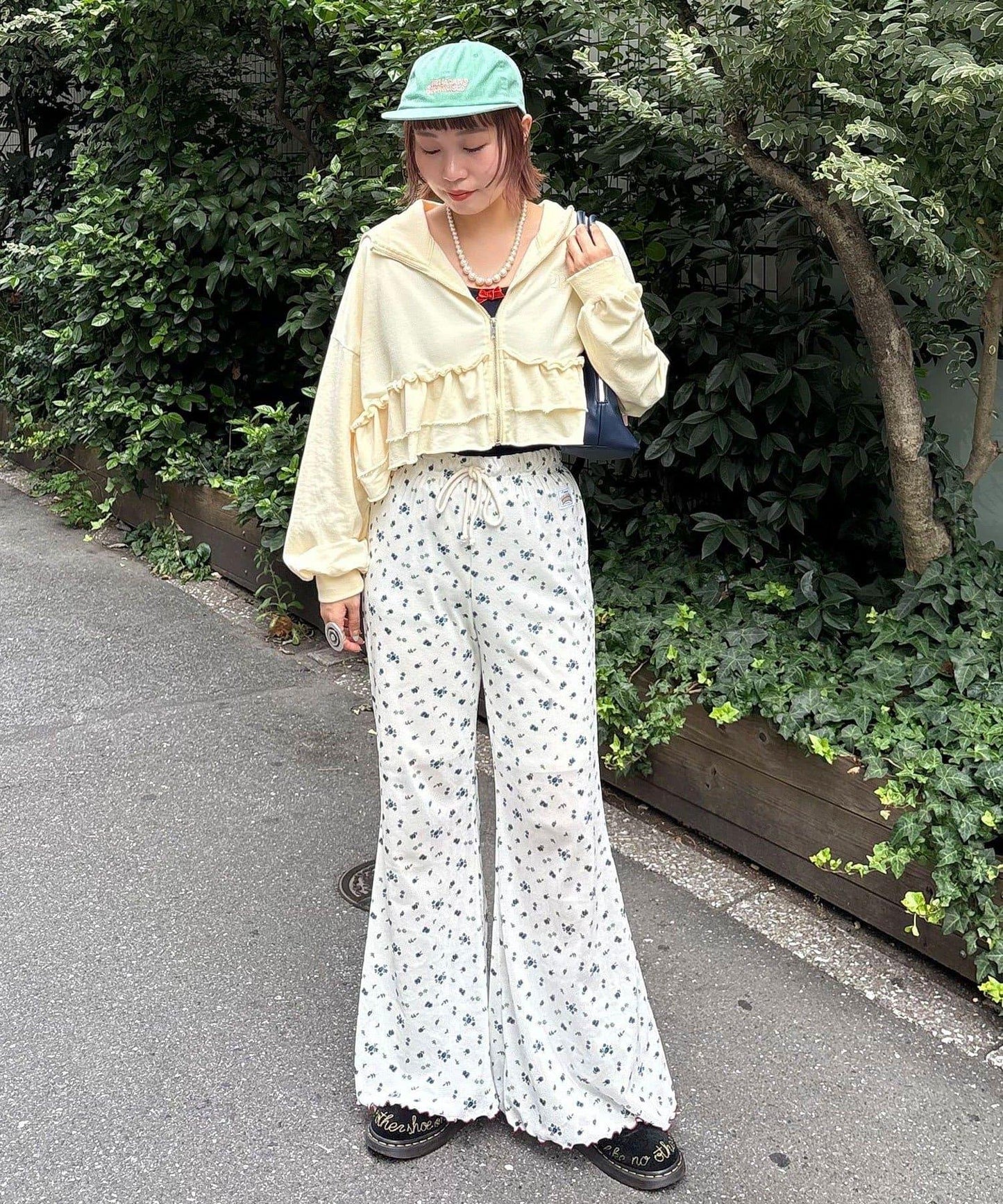 【HELLO.SANFRANCISCO/哈羅舊金山】花色絨布印花喇叭褲