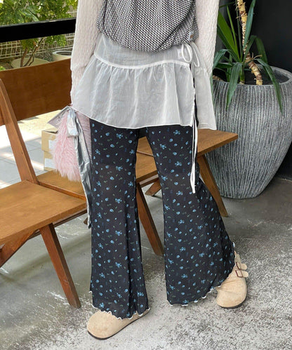 【HELLO.SANFRANCISCO/哈羅舊金山】花色絨布印花喇叭褲