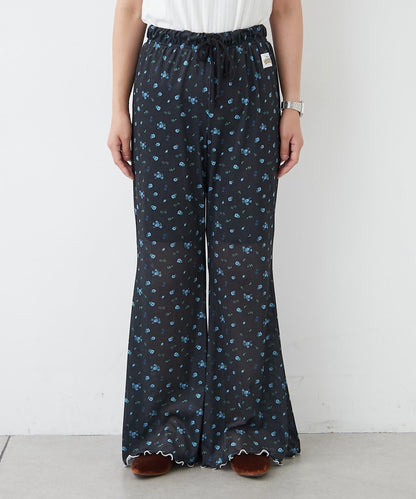 H.S款式絨布印花喇叭褲