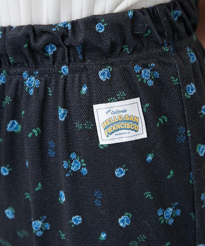 H.S款式絨布印花喇叭褲