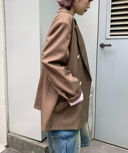 H.S名稱刺繡雛菊紐扣寬鬆夾克