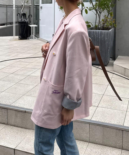 H.S名稱刺繡雛菊紐扣寬鬆夾克