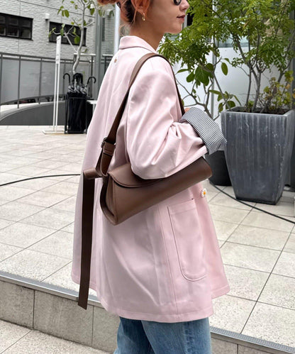 H.S名稱刺繡雛菊紐扣寬鬆夾克