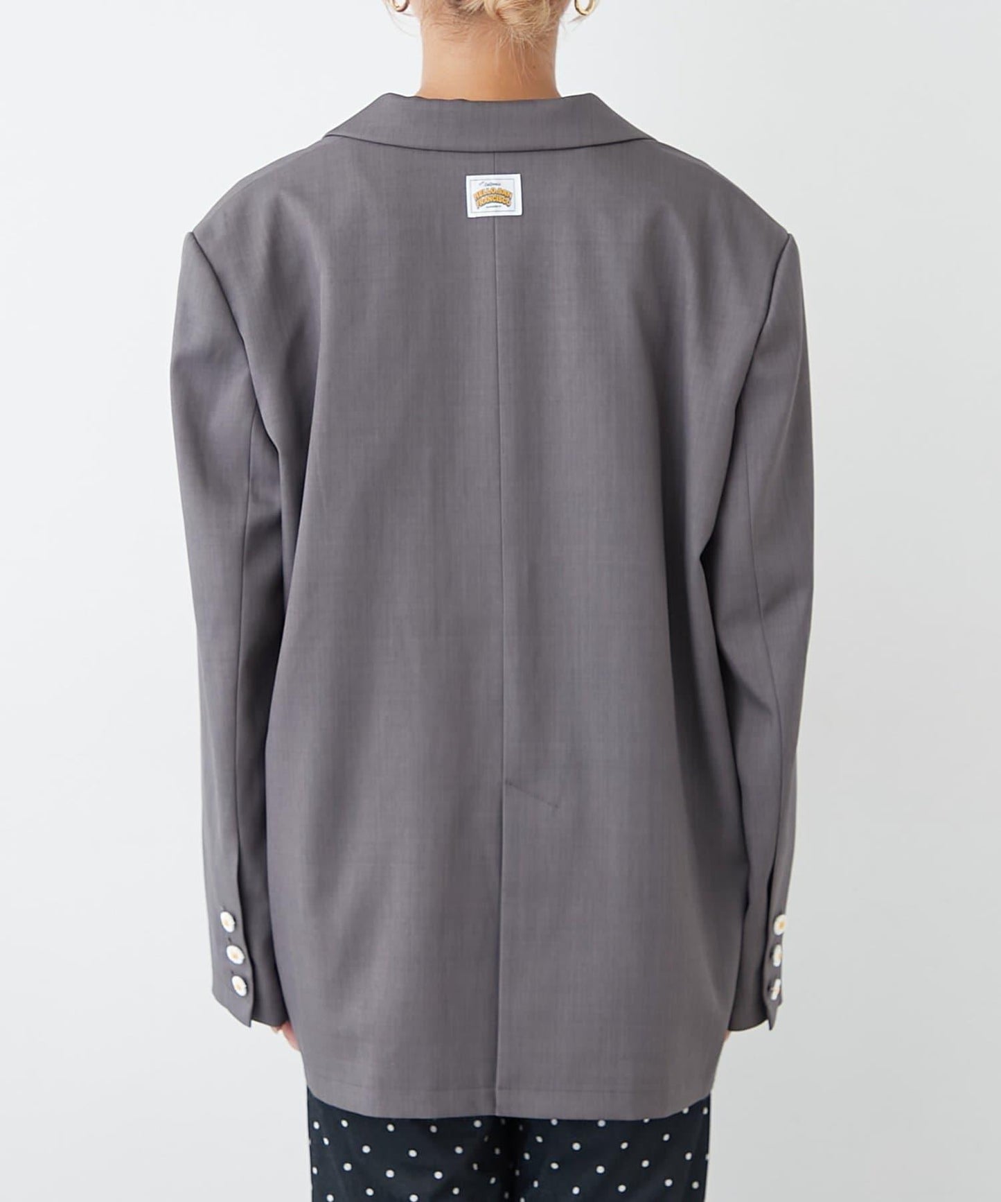 H.S名稱刺繡雛菊紐扣寬鬆夾克