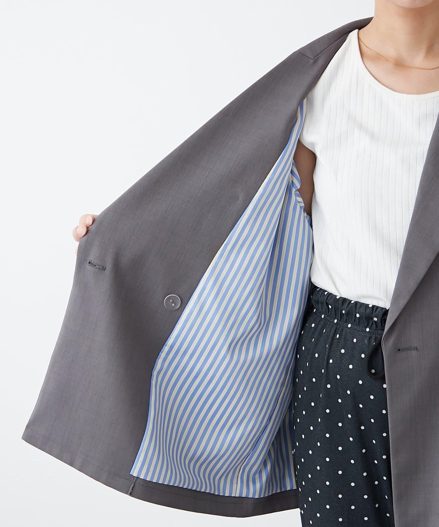 H.S名稱刺繡雛菊紐扣寬鬆夾克