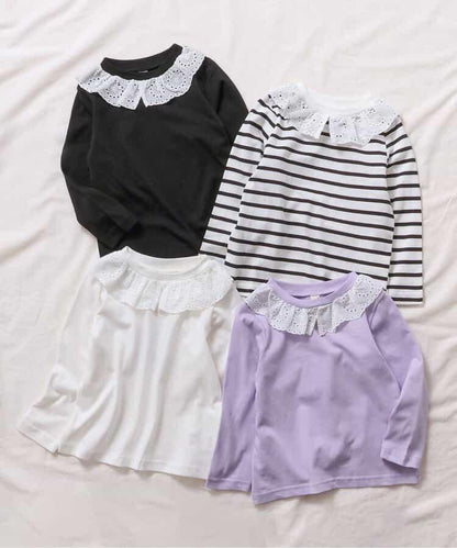 領口蕾絲T恤/7天風格