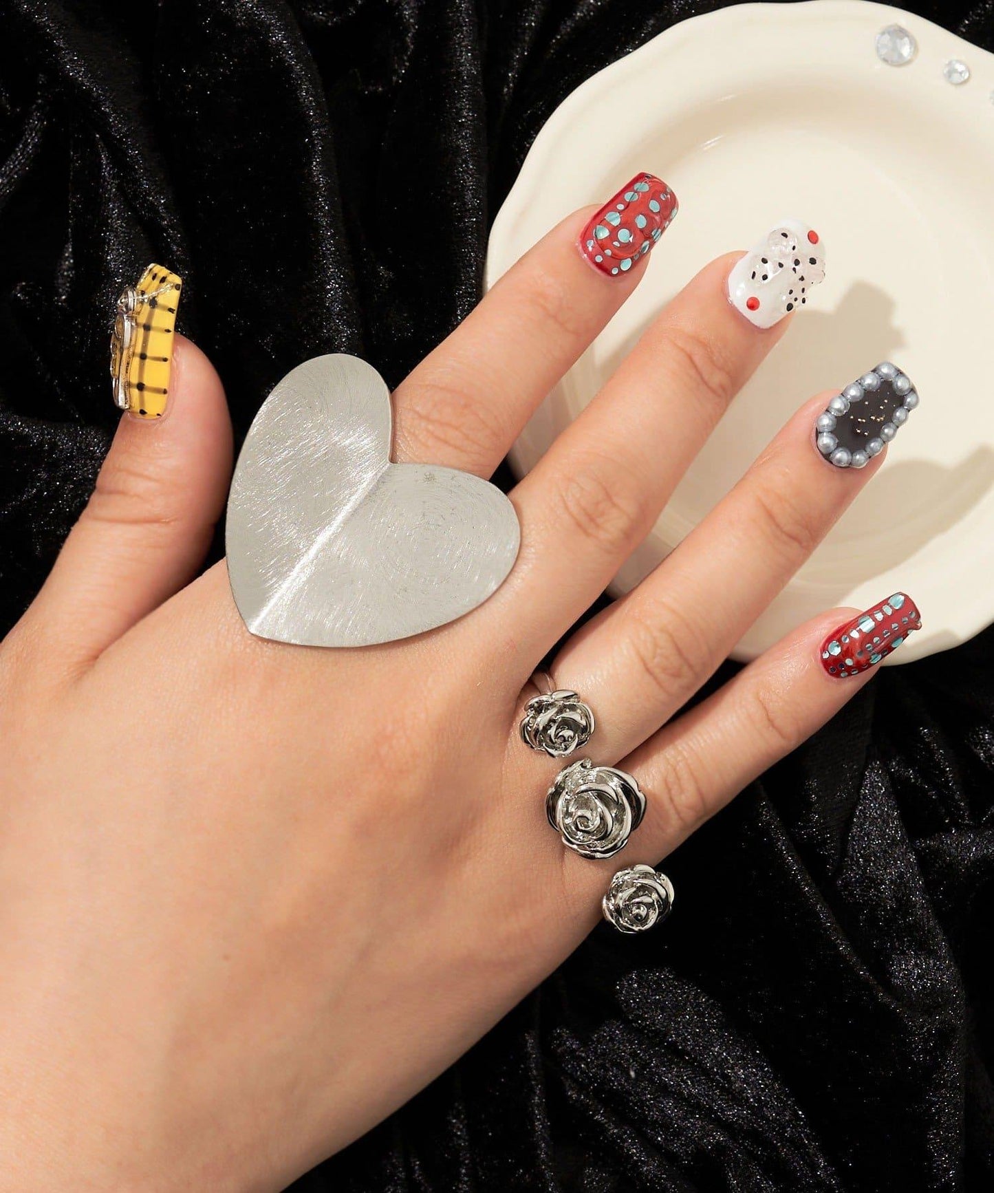 【Ciaopanic】me+me花朵愛心戒指套裝