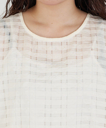 【Ciaopanic】【Lumé】透視格紋寬鬆大廓形迷你連衣裙