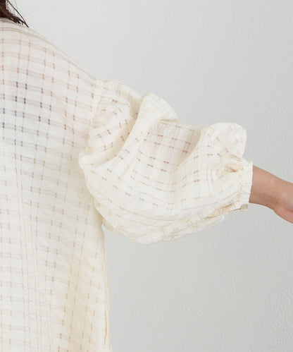 【Ciaopanic】【Lumé】透視格紋寬鬆大廓形迷你連衣裙