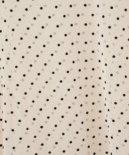 【Lumé/ルメ】下襬荷葉邊圓點雪紡上衣