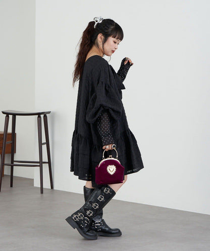 【Ciaopanic】【Lumé】透視格紋寬鬆大廓形迷你連衣裙