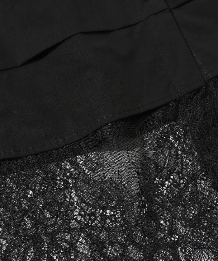 超大尺碼 蕾絲疊層襯衫