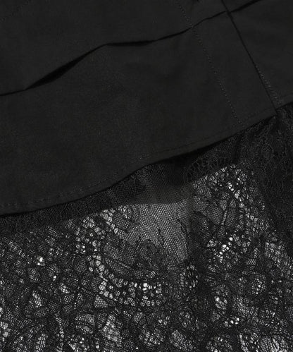 超大尺碼 蕾絲疊層襯衫