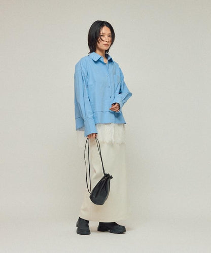 超大尺碼 蕾絲疊層襯衫