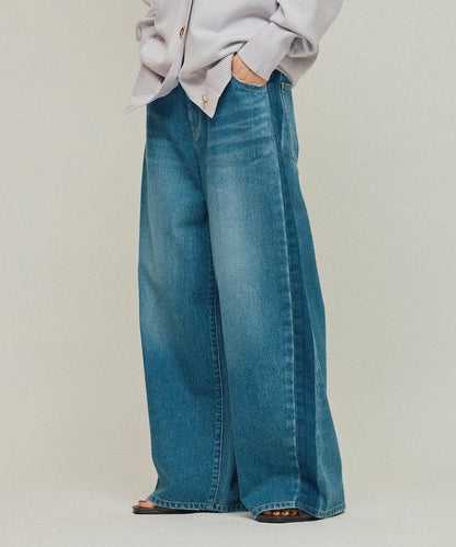 側條紋牛仔褲 / 寬鬆剪裁 曲線牛仔褲 / JL253P10