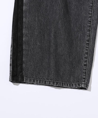 側條紋牛仔褲 / 寬鬆剪裁 曲線牛仔褲 / JL253P10