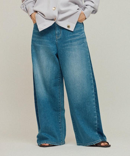 側條紋牛仔褲 / 寬鬆剪裁 曲線牛仔褲 / JL253P10