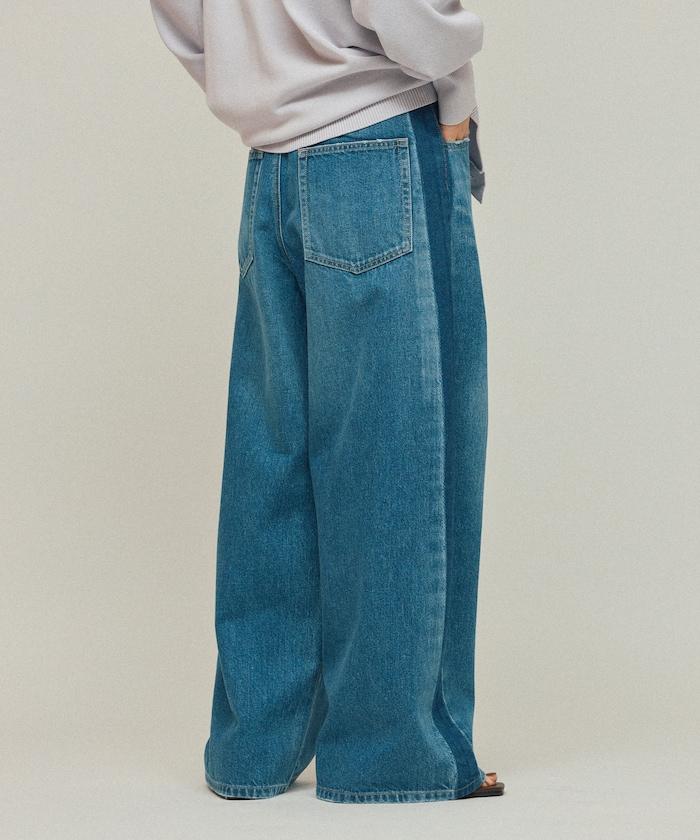 側條紋牛仔褲 / 寬鬆剪裁 曲線牛仔褲 / JL253P10