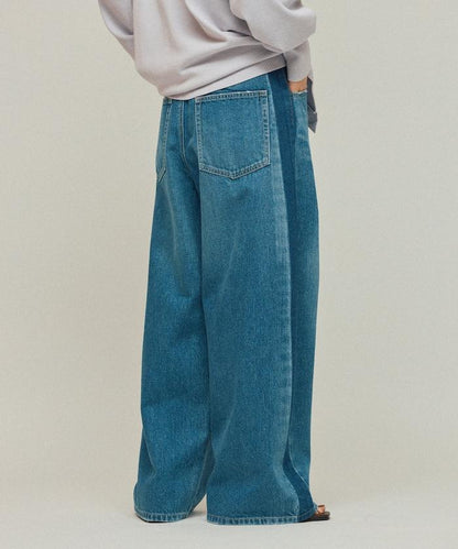 側條紋牛仔褲 / 寬鬆剪裁 曲線牛仔褲 / JL253P10
