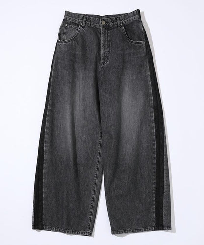 側條紋牛仔褲 / 寬鬆剪裁 曲線牛仔褲 / JL253P10