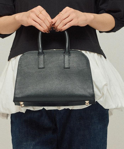 皮革 迷你波士頓包 / 牛皮 / 防水皮革