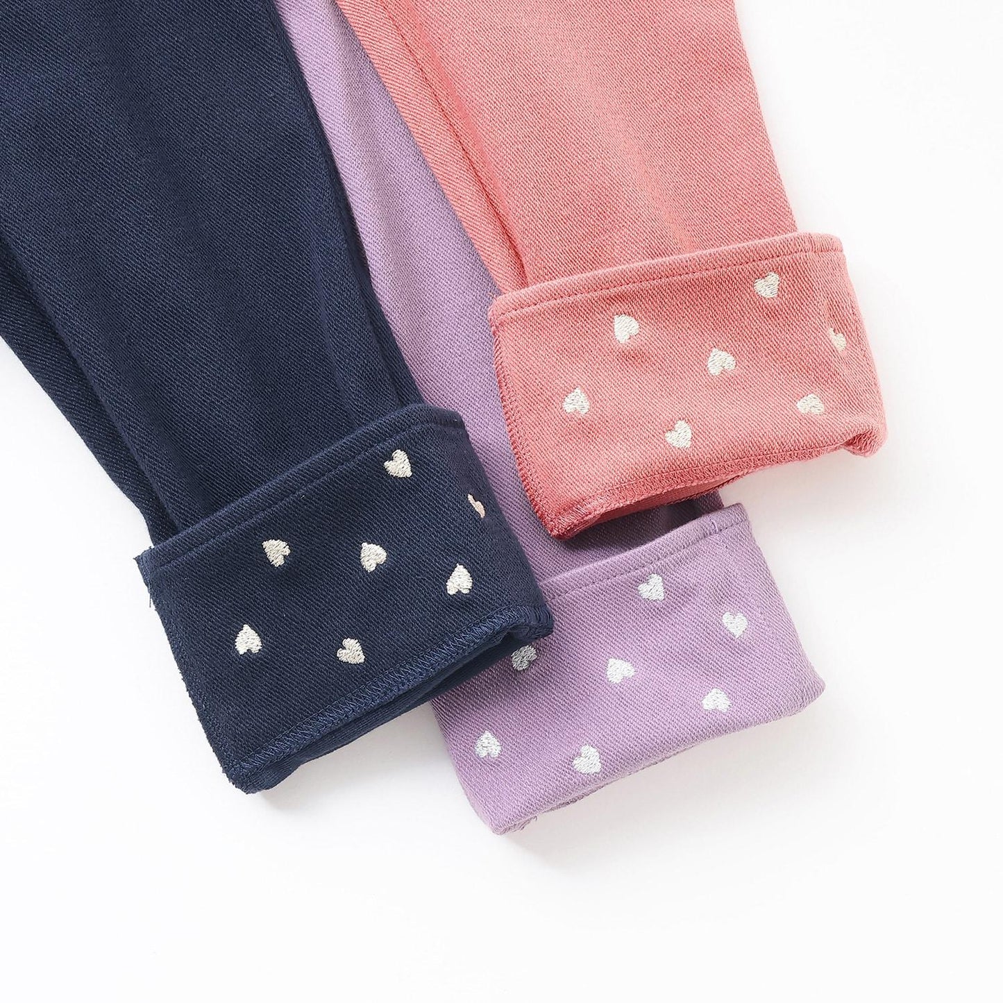 翻邊花邊口袋針織斜紋長褲