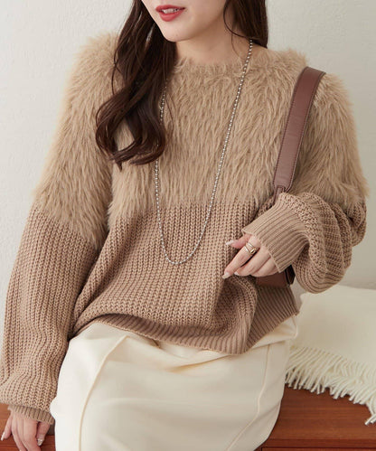 切換絨毛套頭衫