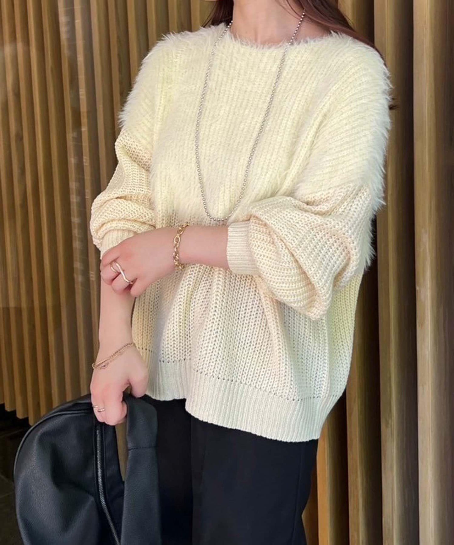 切換絨毛套頭衫