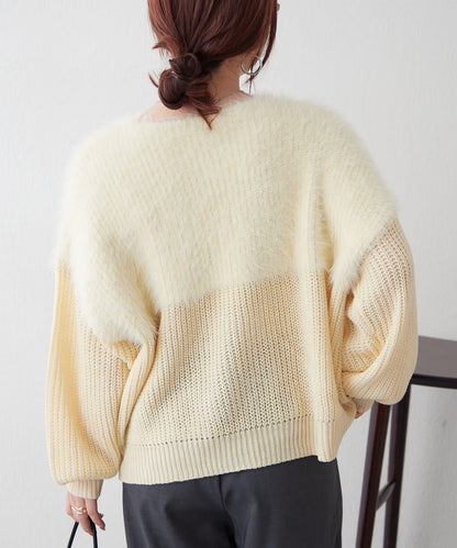 切換絨毛套頭衫