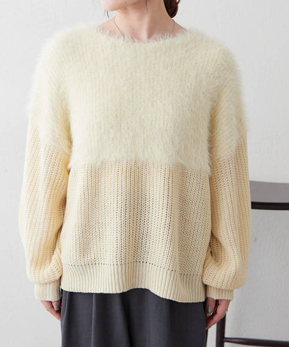 切換絨毛套頭衫