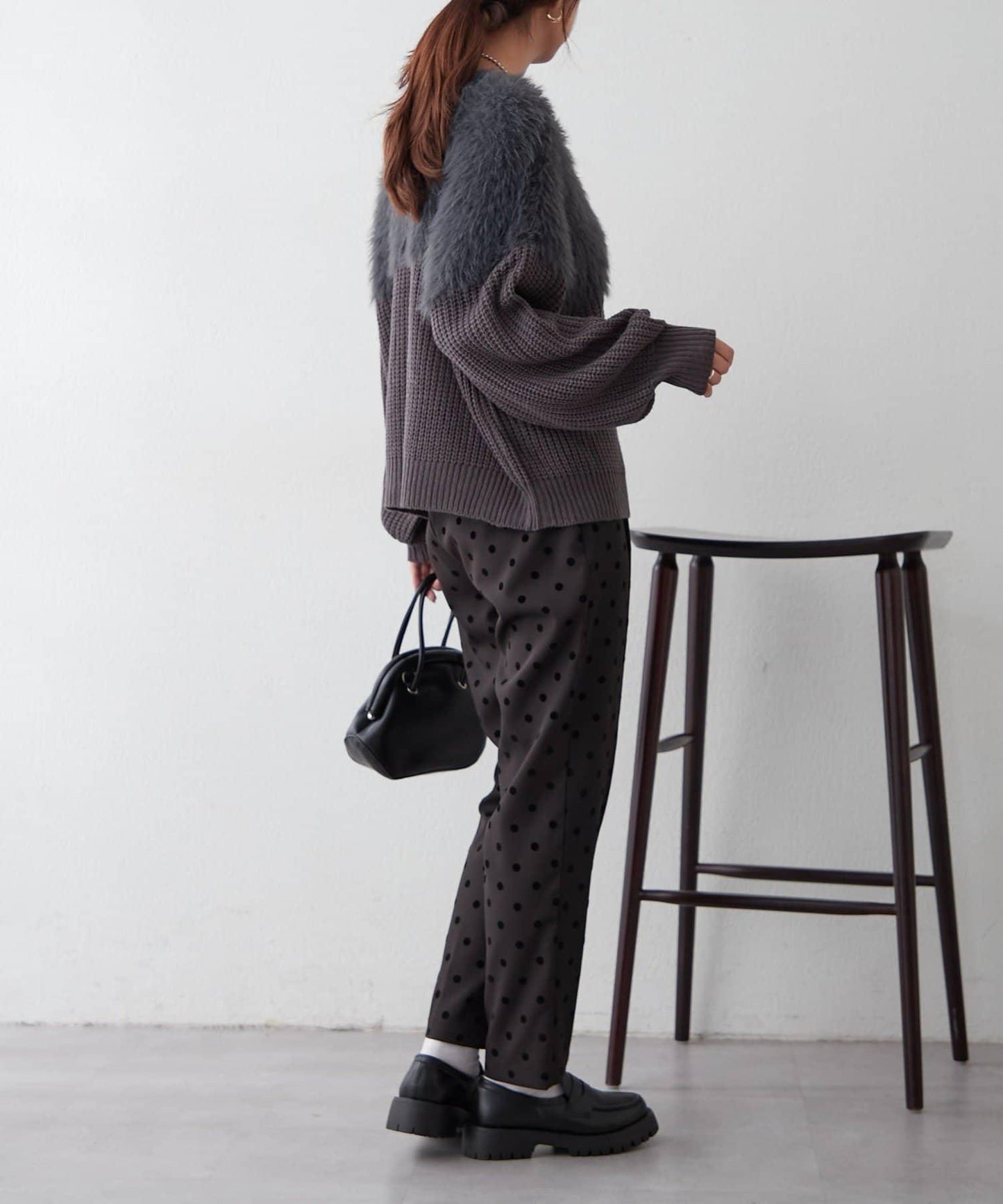 切換絨毛套頭衫