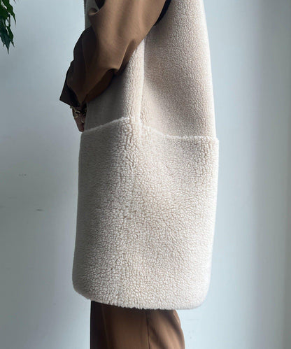 羊毛絨拼接帽T恤衫