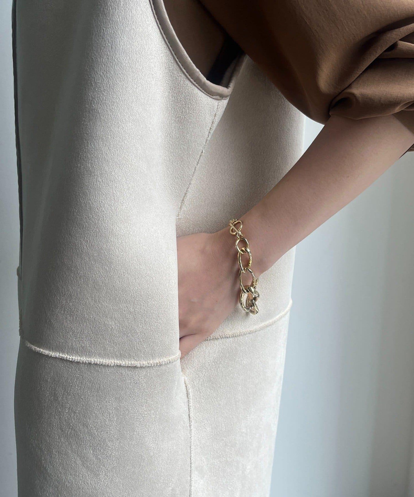 羊毛絨拼接帽T恤衫