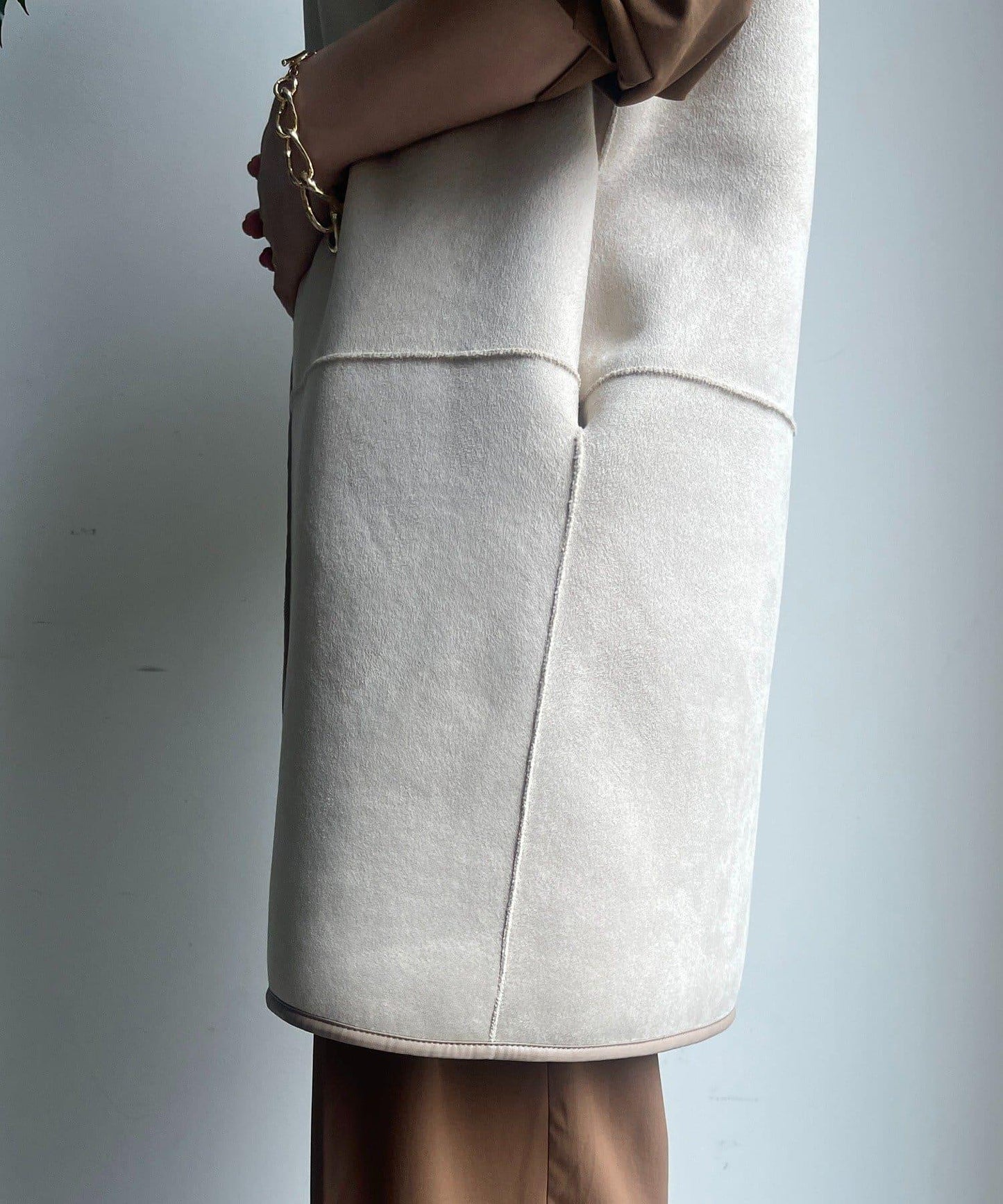 羊毛絨拼接帽T恤衫