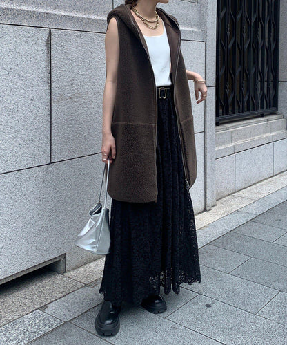 羊毛絨拼接帽T恤衫