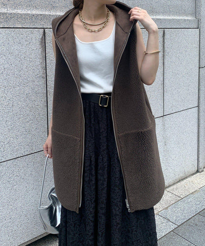 羊毛絨拼接帽T恤衫