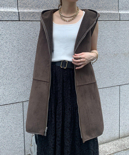 羊毛絨拼接帽T恤衫