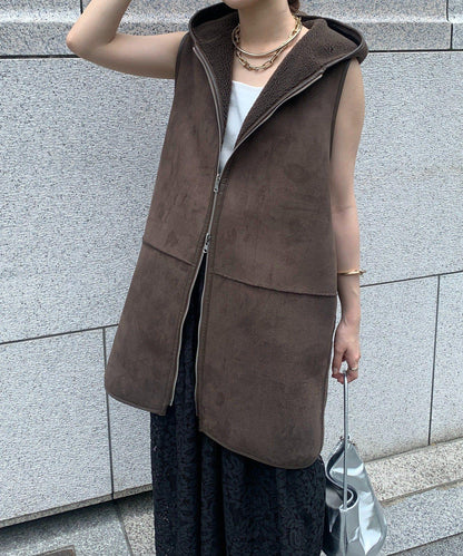 羊毛絨拼接帽T恤衫