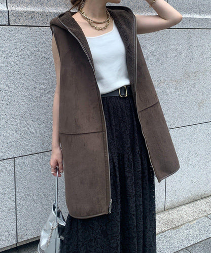 羊毛絨拼接帽T恤衫