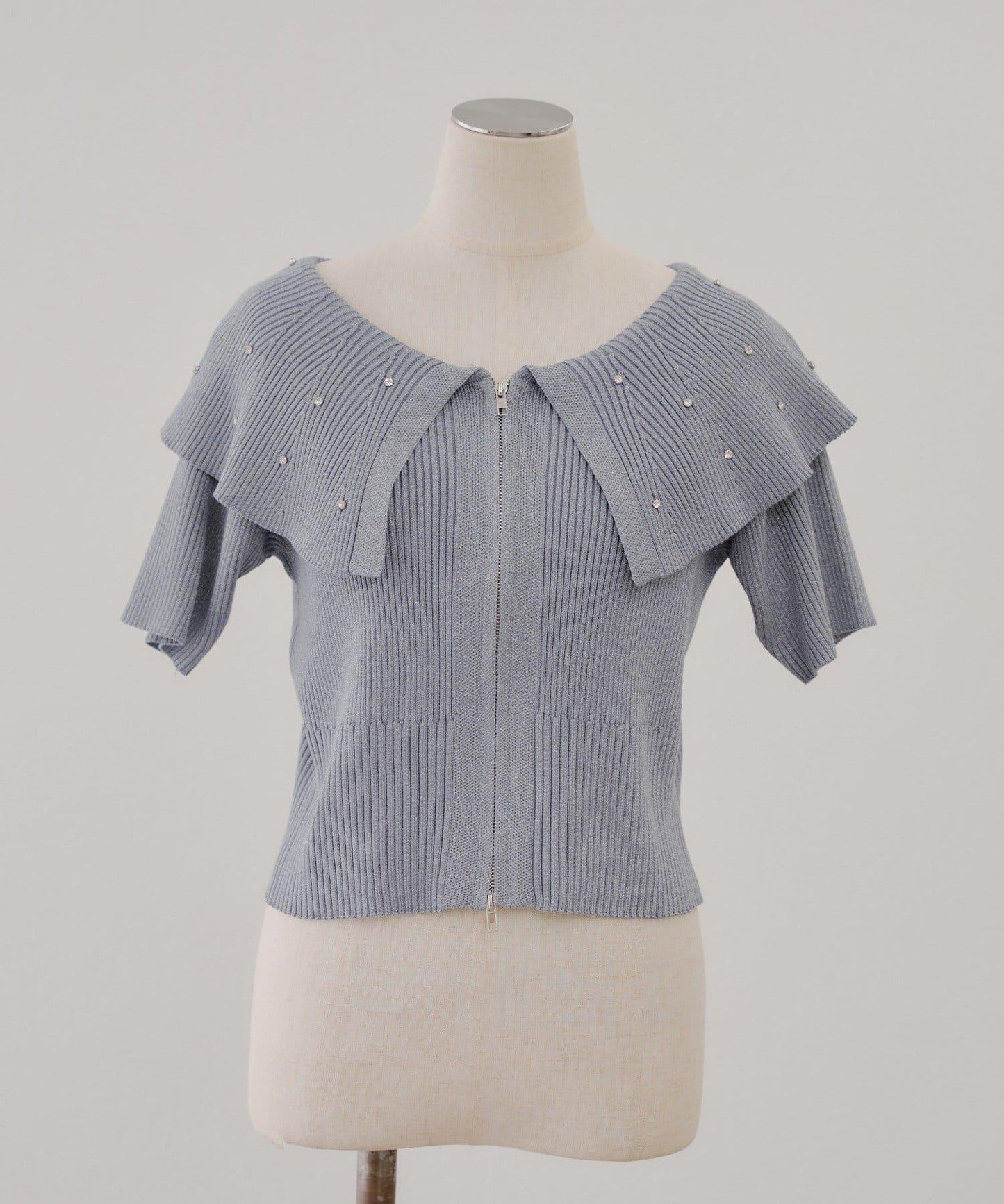 閃亮大領拉鍊開衫